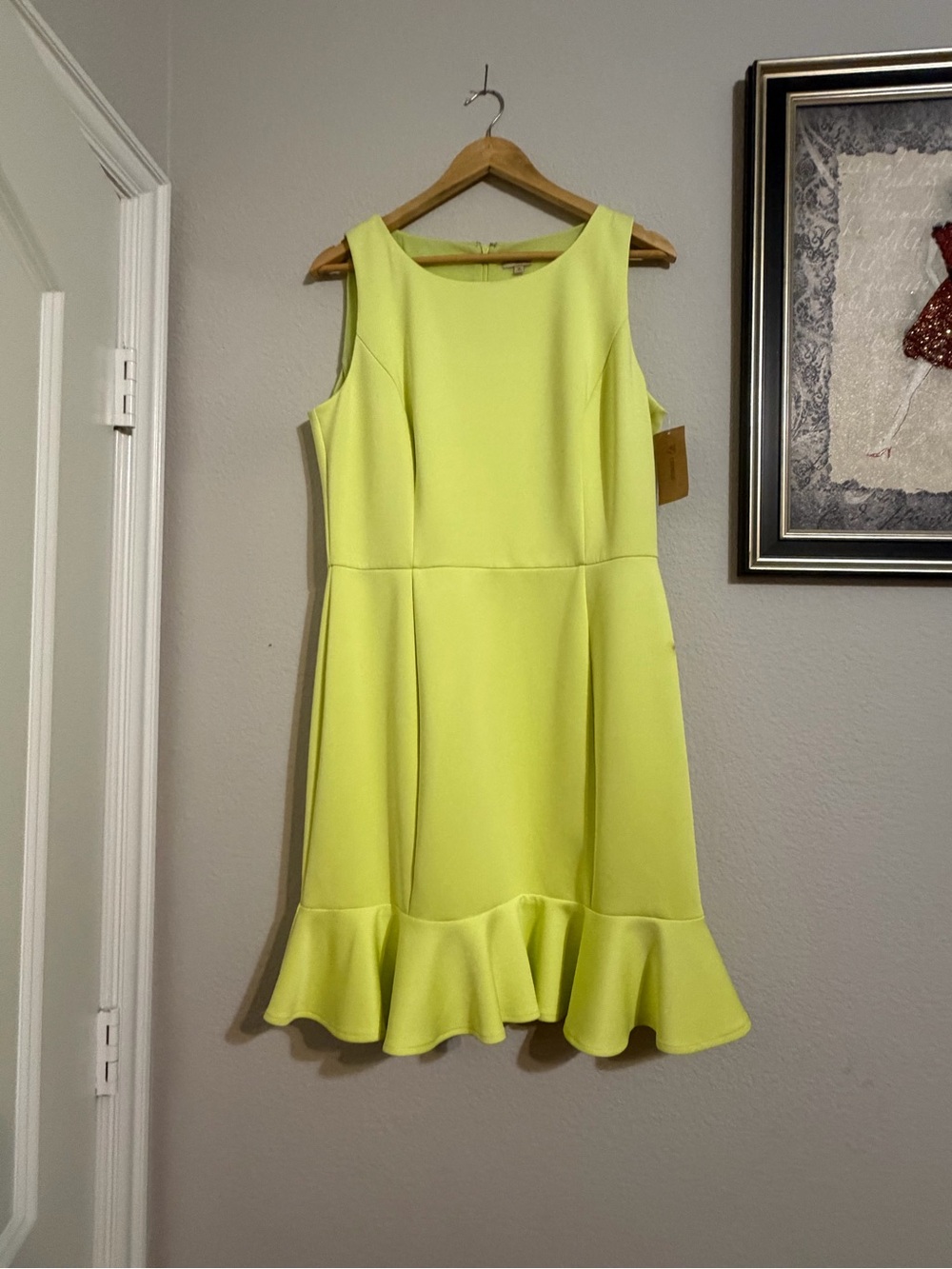 Daniel Cremieux Bright Lemon Ruffle-Hem Sleeveless Dress